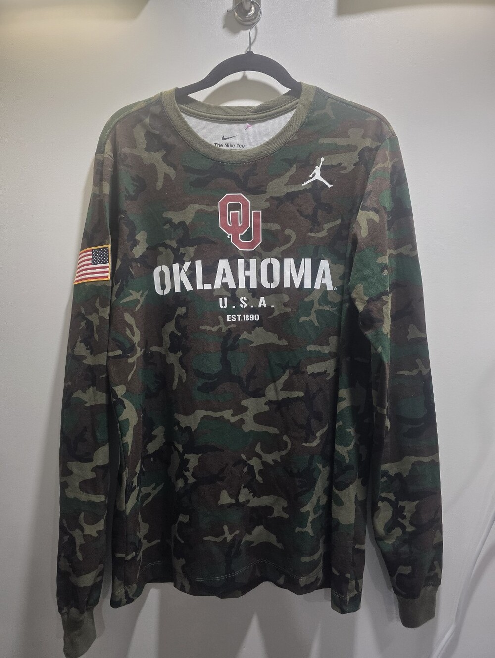 Nike Oklahoma Camo Long-Sleeve Tee - Green Medium